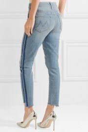 The Stunner striped cropped frayed high-rise skinny jeans at Net A Porter